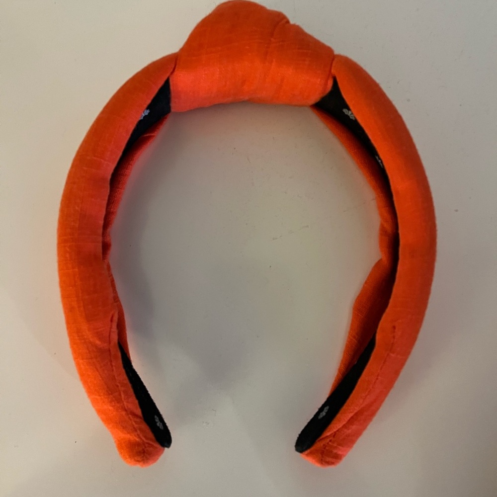 Lele Sadoughi orange linen headband